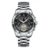 Reloj Mecánico Hueco Automático Completo para Hombre de Marca Famosa Suiza Reloj Impermeable Reloj Mecánico Puro para Hombre