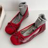 Moda Elegante Estilo Francês Retro Estilo Balé Fundo Plano Boca Rasa Sapatos de Camada Única Feminino 2025 Nova Primavera e Outono Sapatos Mary Jane de Fundo Macio