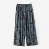 Calças de Viscose de Verão em Estoque para Mulheres, Calças Finas de Perna Larga, Calças Cropped de Algodão Artificial, Calças Lanterna, Roupa Feminina de Verão, Tamanho Plus