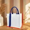 Bolsa Tote Estéreo de Lona Personalizada com Logo Bolsa Transversal de Lona Personalizada com Fita para Promoção Corporativa