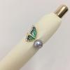 Anillo de Perla Natural de Agua Dulce Chapado en Oro Real de 18K Moda Casual Mariposa Media Ala Anillo de Perla Transmisión en Vivo Venta al por Mayor