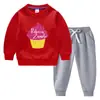 Conjunto de suéter infantil outono e inverno 2023 Estilo ocidental novo grande infantil de veludo acolchoado quente de inverno com mangas compridas