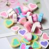 Accesorios de algodón de azúcar de amor, material de carcasa de teléfono de color crema, relleno fino, cerámica suave, accesorios de joyería para hacer uno mismo