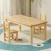 Mesas y Sillas de Madera Maciza para Jardín de Infancia, Juego de Mesa de Escritorio de Pino para Niños, Juguetes de Educación Temprana para Bebés, Mesa de Aprendizaje y Juego