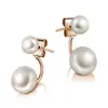 Pendientes de Moda de Perlas Ins con Forma de U de Doble Uso Redondos de Alto Brillo Joyería para Orejas Estilo Mismo que Revistas Pendientes de Perla al por Mayor