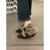 Primer Encuentro Temporada Aumento Plus Terciopelo Birkenstock Zapatos de Algodón Mujer Temporada Otoño Invierno Ropa Exterior Tacón Alto Zapatos de Piel Caliente Mocasín Felpa Individual