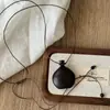 Pingente de bruxas de madeira vintage colar longo pull-out ajustável estilo étnico all-match corrente de lã acessórios para viajantes