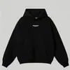 Novo moletom da marca tendência estilo americano bordado com letras pequenas no peito, forrado com fleece, modelo pulôver de caimento solto para casais, inverno preto