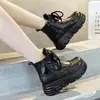 Botas Martin de Plataforma para Mujer 2026 Otoño/Invierno Nuevas de Suela Gruesa para Aumentar la Estatura Botines Cortos Botas Individuales Cálidas con Forro de Terciopelo Botas de Moda