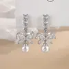 Brincos de Laço com Pérolas 2023 Novo Design Brincos com Design Único, Delicados e Doces, Zircônia Super Brilhante, Brincos de Alta Qualidade