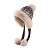 Sombrero de Estilo Étnico Transfronterizo para Mujer Invierno Tejido Cálido Noreste Resistente al Frío con Forro Polar Grueso que Muestra el Rostro Protección para las Orejas Pequeñas Sombrero Lei Feng