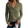 Ropa de otoño/invierno nueva para mujer, europea y americana, transfronteriza: Camiseta casual de punto de moda con cuello barco de manga larga Amazon
