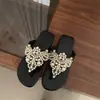 Primer Encuentro con las Chanclas de Estilo Hada Suave para Mujer, Calzado de Verano para Exteriores, Sandalias de Estilo Retro Bohemio, Chanclas de Perlas