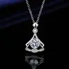 Xiaohongshu Kuaishou Douyin Influencer En Vivo Collar Chapado en Plata Piedra de Alto Carbono Diamante Cuadrado Lágrima Forma de Pera Colgante para Mujer Venta al por Mayor