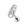 Anillo labial de acero inoxidable a la moda roscado al por mayor circón micropavimentado diseño simple hoja piercing labio uña joyería