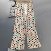 Pantalones de Pijama de Algodón Finos de Verano para Mujer con Estampado de Dibujos Animados, Pantalones de Pierna Ancha para Mujeres Embarazadas, Tallas Grandes, Adecuados para Usar Afuera, Pantalones Largos de Algodón, Exportación