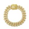 Colar Cubano de Liga Rock Hip-Hop com Diamantes Completos para Homens 18mm Espessado Três Fileiras Diamantes Fecho Torneira Fabricante de Pulseira