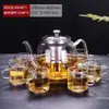 Juego de Tetera de Vidrio al por Mayor para el Hogar Resistente a Altas Temperaturas Engrosado Gran Capacidad Juego de Té Hervidor de Agua Filtro Tetera para Infusión