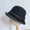 Sombrero de Pescador Elegante de Lana Estilo Hepburn Francés para Mujer, Sombrero Cubo Cálido de Moda Otoño e Invierno, Elegante Fedora de Ala Enrollada
