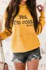 Amazon Transfronterizo Sí Tengo Frío Yo Carta Letra Sudadera con Capucha Informal para Mujer Manga Larga En Stock