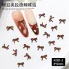 Accesorios para Uñas Maillard de Otoño e Invierno Lazo Lazo de Café Estéreo Cinta de Lazo de Corbata de Resina Accesorios Desgastables para Uñas Diamantes para Uñas