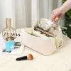 Bolsa de Almofada de PU para Mulheres, Bolsa de Armazenamento de Cosméticos de Grande Capacidade, Bolsa de Maquiagem Portátil, Necessaire Portátil para Viagem