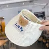 Sombrero de Sol para Bebé Verano Bebé Oso Lindo Sombrero de Paja Infantil Protección Solar Parte Superior Vacía Sombrero de Sol para Niños y Niñas