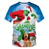 Comércio exterior moda europeia e americana popular suporte de natal design camiseta masculina impressão digital 3d manga curta vendas diretas da fábrica