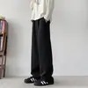Pantalones Casuales/Personalizados para Hombre, Nuevo Estilo Otoño 2026, Pantalones Deportivos de Pierna Recta, Corte Holgado, Pantalones Largos con Caída, Negro