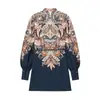 Suministro Exclusivo Transfronterizo de Ropa para Mujer 2026 Nuevo Estilo Europeo y Americano Moda Vestido Camisa con Estampado y Cinturón de Lazo 1320858
