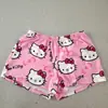 Pantalones de pijama populares de dibujos animados KT Kitty europeos y americanos para mujer, shorts casuales de verano finos y holgados para casa
