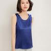 Camisola Suelta de Color Sólido para Mujer 2025 Top de Primavera y Verano Sin Mangas Traje Corto de Satén Ropa Interior de Seda de Morera para Mujer