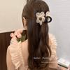 Clip de pelo de malla con diseño de flor de sol y diamantes de imitación para mujer, estilo nuevo de alta gama 2024, clip de pelo de tiburón, clip de pelo medio atado