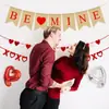 Bandera Decorativa de Lino 'Be Mine' para el Día de San Valentín, Decoración de Fiesta, Suministros de Decoración Festiva