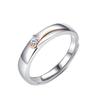 Anillo Pareja Plata de Ley Ajuste Abierto Anillo para Hombre y Mujer Alas de Ángel Codificadas por Color Regalo Sencillo para el Día de San Valentín