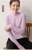 26 Otoño Invierno Nuevo Cuello Medio Alto 100% Cachemir Puro Tejido Capa Base Pura Pelusa Estilo Básico Simple Suéter Ropa Interior