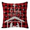 Amazon Venta Caliente Navidad Nuevo Alce Cuadros Pino Coche Sofá Funda de Cojín Lino Funda de Almohada Venta al por Mayor