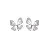 Pendientes pequeños con forma de mariposa de plata con diamantes para mujer, 2024, nuevas explosiones, ligeros, de lujo, de gran sentido, elegantes y únicos.