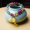 Nuevo Pulsera de Cristal de Turmalina con Perlas Estilo Chino para Mujer con Colgante de Lirio del Valle, Accesorio de Joyería Hecho a Mano de Alta Gama