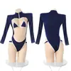 Lingerie Sexy Celebridade da Internet Doce Uniforme Estilo Menina Escolar Peça Única Traje de Marinheiro Conjunto de Maiô de Três Peças Puro Desejo
