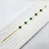Pulsera de acero inoxidable de cuatro hojas de 13 mm de alta calidad, no se decolora, estilo fresco para mujer, explosiones de comercio electrónico