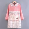 Novo Estilo Estilo Estrangeiro Macacão de Lona de Manga Comprida Roupa Externa Feminina Cozinha Cozinhar Assar Anti-Manchas e Resistente à Sujeira Roupa de Trabalho Cintura de Adulto