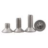 Acero inoxidable 304 cabeza plana Ranura Plum tornillo antirrobo M3M4M5M6M8M10 cabeza avellanada cabeza plana tornillo flor de ciruelo
