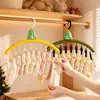 Colgador multifuncional tipo árbol de Navidad con múltiples clips para secar baberos y calcetines de bebé, organizador colgante y estante de almacenamiento