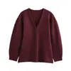 Traje de moda de invierno de estilo europeo y americano para mujer, abrigo de punto simple, falda mini de punto de aguja plana para cadera, falda
