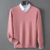 Suéter para Hombre de Cuello en V Grueso de Punto Polar Andy Pulóver Manga Larga Otoño Invierno Nuevo Casual de Negocios Capa Base Talla Grande