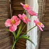 Nova Flor Artificial Tulipa Aberta de Cinco Cabeças Impressa em 3D Decoração de Casa Ornamento para Sala de Estar Arranjo Floral de Casamento