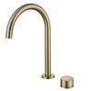 Grifo minimalista de dos agujeros para lavabo dividido para mueble de baño, grifo de cobre completo en níquel cepillado, oro rosa para lavabo y encimera