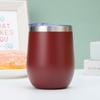Copo de Ovos 12oz Copo de Ovos de Aço Inoxidável Copo Térmico Transfronteiriço Copo de Café Copo de Vinho Tinto Copo de Carro em Forma de U Canudo para Beber Diretamente