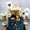 Banner de Borla Dorada Globos de Estrellas de Cumpleaños Tarjeta de Pastel Inserto Decoración de Mesa de Postres para Fiesta